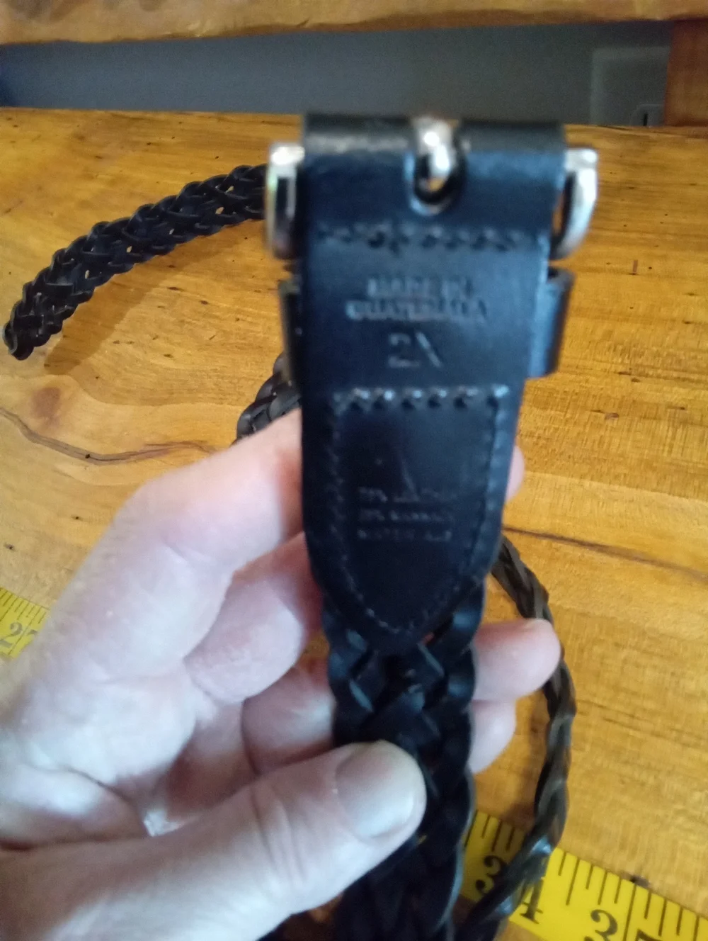 Black Woven Leather Belt - Classic Braided Style Size 2X